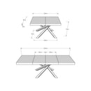 Tavolo Allungabile 120-224x90x77 cm Volantis Premium Cashmere Telaio Antracite 