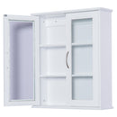 Armadietto Portaoggetti da Parete per Bagno e Cucina 3 Ripiani in Legno Bianco 53.5x16x62.5 cm 