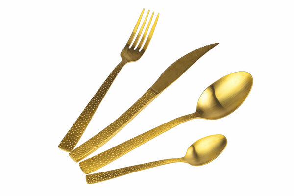 online Servizio Set di Posate 24 Pezzi Gold Opaco in Acciaio Villa d'Este Home Tivoli Stone