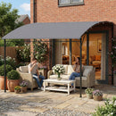 Gazebo Pergola da Giardino 286x384x252 cm con 16 Fori di Drenaggio in Metallo e Poliestere Grigio      