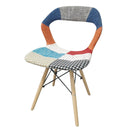 Sedia in Patchwork Gambe in Legno Faggio e Metallo Parigi