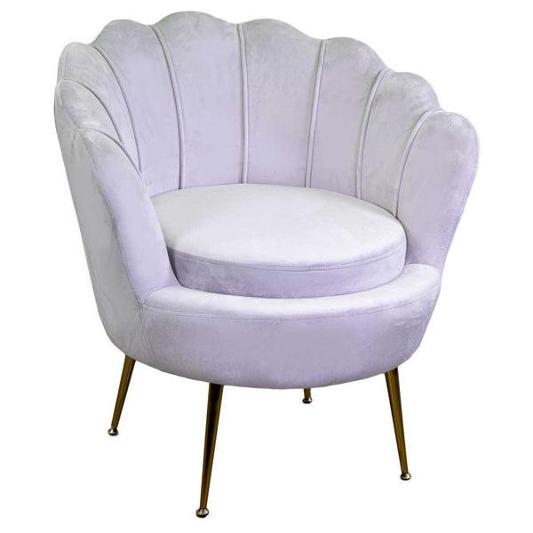prezzo Poltrona Imbottita 73x72xh49/77 cm in Tessuto Velluto Tulipan Grigio