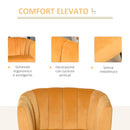 Poltrona Imbottita 79x66,5x79 cm in Tessuto Vellutato Giallo