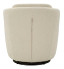 Poltrona Girevole Torino Crema 70x72x75 cm in Ferro e Compensato e Spugna e Poliestere Crema      