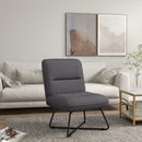 Poltrona Imbottita 61x68x83,5 cm in Tessuto Grigio Scuro