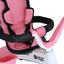 Passeggino Triciclo per Bambini con Maniglione Tettuccio e Cestino Rosa Chiaro 