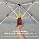 Gazebo Pieghevole 352x352x278 cm Apertura Pop Up in Tessuto Oxford Grigio Scuro      