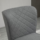 Sedia Imbottita 61x69x85 cm  in Tessuto Effetto Lino Grigio Chiaro
