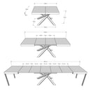 Tavolo Allungabile 140-400x90x77 cm Volantis Cemento Telaio 4B 
