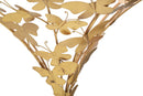Comodino da Muro Butterflies 44,5x24,5x34,5 cm in Ferro e Vetro Oro      