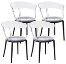 Set 4 Sedie 55x75x52 cm in Polipropilene Trasparente
