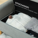 Divano 2 Posti 140x72x82 cm con Vano Contenitore Effetto Velluto Grigio  