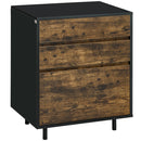 Cassettiera 3 Cassetti 60x45x75 cm in Truciolato Marrone e nero