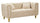 Divano Alma Crema con Cuscini 81x155x71 cm in Legno e Poliestere