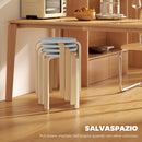 Set 4 Sgabelli Rotondi e Impilabili Ø40x45 cm in Legno Grigio  