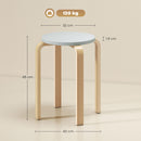 Set 4 Sgabelli Rotondi e Impilabili Ø40x45 cm in Legno Grigio  