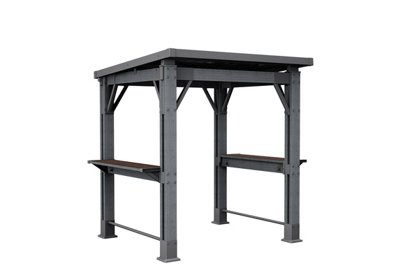 prezzo Gazebo da Giardino per BBQ Keter Signature Grill 247x200x238 cm in Resina Effetto Legno Grigio Grafite e Noce