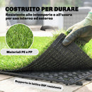 Set 22 Piastrelle 30x30 cm Erba Finta 25 mm a Incastro in PE e PP con supporto in Lattice BSF Verde      