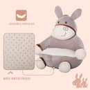 Poltroncina per Bambini 60x55x60 cm in Peluche Asino Grigio