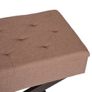 Cassapanca Pouf Contenitore Imbottito Marrone 80x40x42 cm 