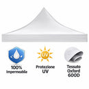 Telo Laterale per Gazebo 3x2 m Market in Tessuto Oxford Nero   