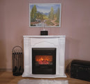 Camino Elettrico da Pavimento 88,3x95x30 cm Effetto Fiamma 2000W Clasic & Cristina Bianco