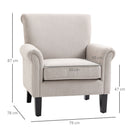 Poltrona d'Arredo in Stile Nordico con Braccioli 79x78x87 cm in Legno e Poliestere Grigio e Marrone