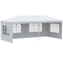 Gazebo da Giardino 580x290x250 cm con Pareti Rimovibili e Finestre Trasparenti Bianco   