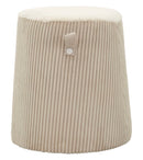 Puff Dublino Cone Ø41x45 cm in MDF e Spugna e Poliestere Bianco      