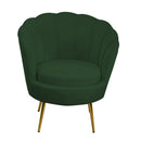 Poltrona Imbottita 73x72xh49/77 cm in Tessuto Velluto Tulipan Verde