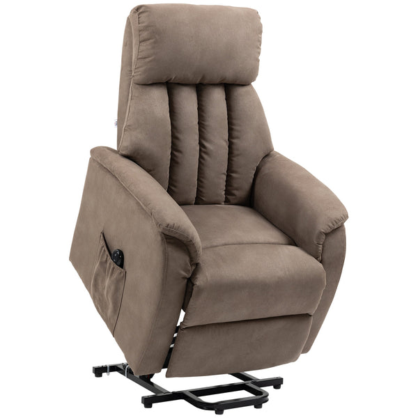 online Poltrona Alzapersona Elettrica 1 Motore 75x93x110 cm in Microfibra Marrone