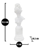 Scultura Statua Woman con Piedistallo 11x10,5x35,5 cm in Poliresina 