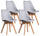 Set 4 Sedie 83x49x43 cm in Similpelle da Interno Grigio