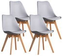 Set 4 Sedie 83x49x43 cm in Similpelle da Interno Grigio