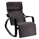 Sedia a Dondolo Imbottita in Legno 67x130x95cm Relax Grigio