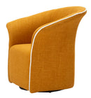 Poltrona Girevole Siena Senape 83,5x66x80 cm in Ferro e Compensato e Spugna e Poliestere Senape      
