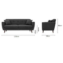 Divano 2 Posti 130x80x68 cm in Tessuto Elegant