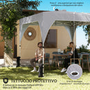 Gazebo Pieghevole 296x296x270 cm con Prese d'Aria Sacchi di Sabbia e Borsa in Tessuto Oxford e Metallo Grigio Scuro      