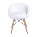 Sedia Imbottita in Similpelle e Legno Bianco 52x45.5x64 cm 