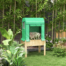 Letto per Orto Rialzato con Copertura 80x60x165 cm in Legno e PE Verde