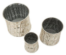 Porta Vasi Silver Set 3 Pz Ø35x38,5 cm - Ø27,5x33 cm - Ø18,5x26,5 cm in Ferro Argento      