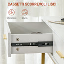 Consolle Trucco Specchio Illuminato a LED e Sgabello Bianco   