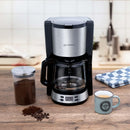 Macchina da Caffè 1000 W Caffettiera con Filtro Caraffa da 1,5 Litri 12 Tazzine Nero      