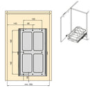 Vassoio Estraibile per Accessori Mobili Cucina 260x430x245 mm in Plastica Emuca Grigio Antracite
