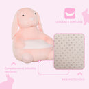 Poltroncina per Bambini 60x50x59 cm in Peluche Coniglio Rosa