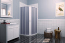 Box Doccia Semicircolare 2 Ante a Soffietto in PVC Apertura Centrale H185 cm Dorini Bianco Varie Misure