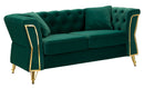 Divano Emy Verde con Cuscini 162x83x76 cm in Legno e Poliestere      
