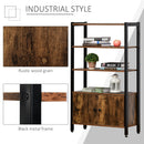 Libreria Moderna 3 Ripiani e Armadietto 70x30x120 cm in Metallo e Legno Truciolare Marrone