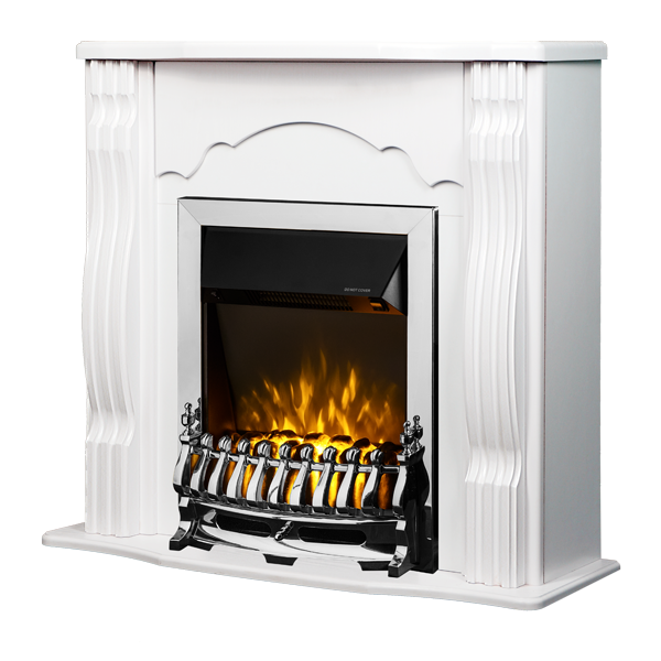 prezzo Camino Elettrico da Pavimento 88,3x95x30 cm Effetto Fiamma 2000W Classic & Galileo Silver Bianco
