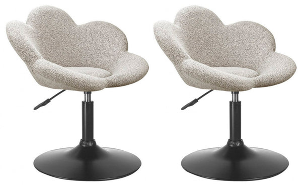 Set 2 Poltroncine da Soggiorno 69x55x69/81 cm in Schiuma Poliuretanica Fleur Nero-Beige acquista